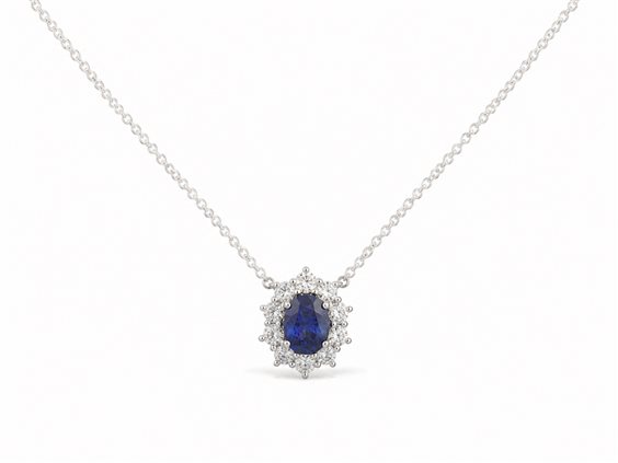Necklace Fabio Collection Woman in White Gold Zaffiro 1.18 Ct 386694 - 386694